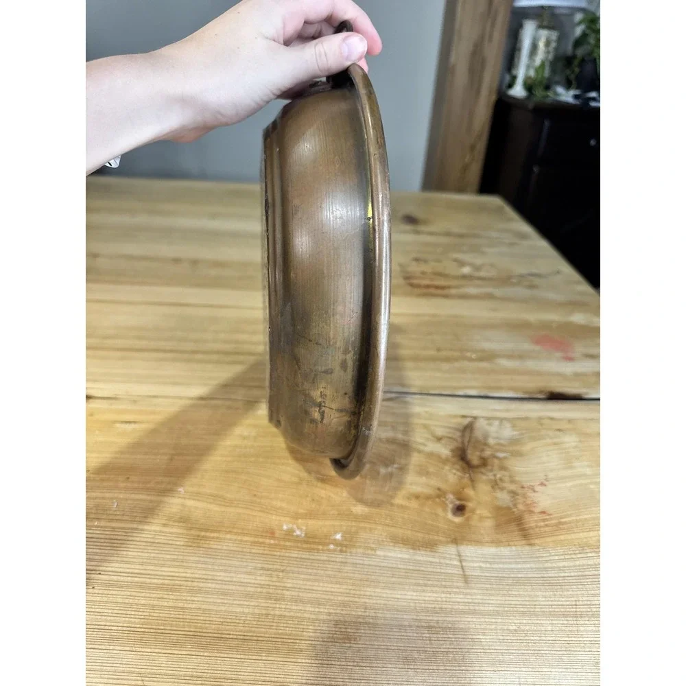 Vintage Copper Colander‎ Pie Bowl Large Round Hanging Kitchen Decor Rustic